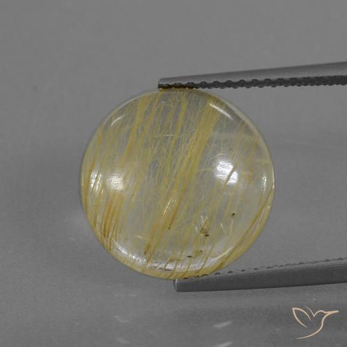 5.50ct 자연스러운 옅은 노랑 루틸 쿼츠, 둥근, 투명한