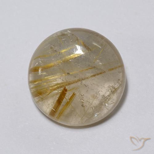 6.24ct 자연스러운 매우 밝은 황금빛 갈색 루틸 쿼츠, 둥근, 투명한