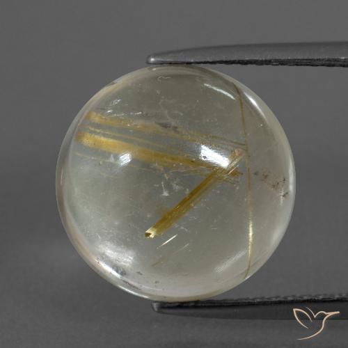 8.60ct 자연스러운 매우 밝은 황금빛 갈색 루틸 쿼츠, 둥근, 투명한