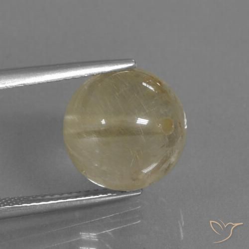 10.33ct 자연스러운 연노랑 루틸 쿼츠, 구 / 공, 투명한