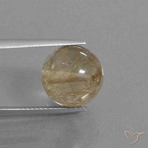10.50ct 자연스러운 매우 밝은 황금빛 갈색 루틸 쿼츠, 구 / 공, 투명한