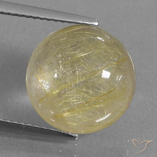 8.60ct 자연스러운 매우 밝은 디종 옐로우 루틸 쿼츠, 둥근, 투명한