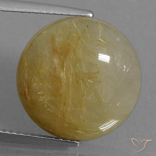 8.58ct 자연스러운 매우 밝은 황금빛 갈색 루틸 쿼츠, 둥근, 투명한