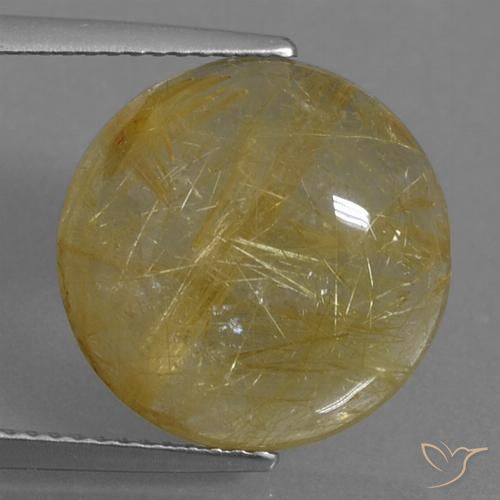9.34ct 자연스러운 매우 밝은 황금빛 갈색 루틸 쿼츠, 둥근, 투명한