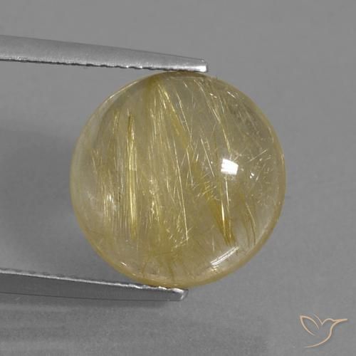 7.13ct 자연스러운 매우 밝은 황금빛 갈색 루틸 쿼츠, 둥근, 투명한