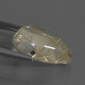 10.21캐럿 천연 흙빛 노란색 루틸 쿼츠, 배 모양, 투명한