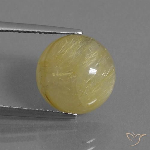 8.01ct 자연스러운 따뜻한 노란색 루틸 쿼츠, 둥근, 투명한