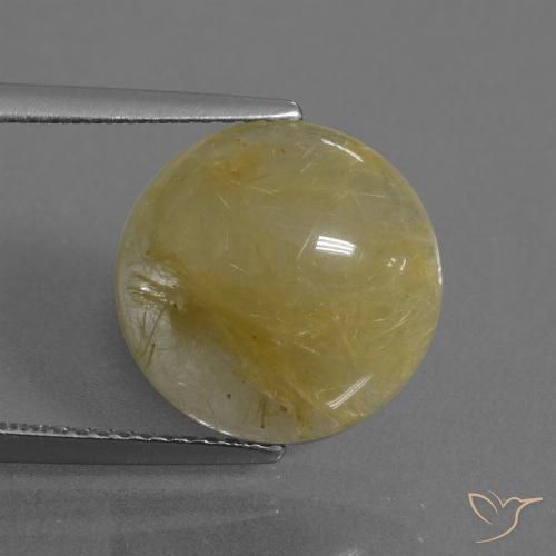 5.98ct 자연스러운 미디엄 골드 루틸 쿼츠, 둥근, 투명한