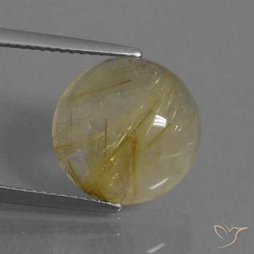 6.29ct 자연스러운 흙빛 노란색 루틸 쿼츠, 둥근, 투명한