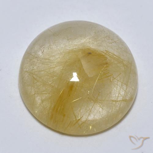 8.11ct 자연스러운 흙빛 노란색 루틸 쿼츠, 둥근, 투명한