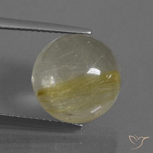 8.61ct 자연스러운 흙빛 노란색 루틸 쿼츠, 둥근, 투명한
