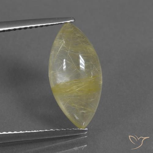 5.01ct 자연스러운 라이트 어스시 옐로우 루틸 쿼츠, 보석, 투명한