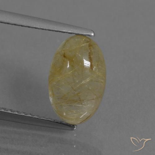 2.88ct 자연스러운 따뜻한 노란색 루틸 쿼츠, 타원형, 투명한