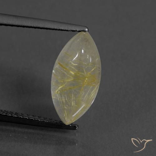 3.97ct 자연스러운 옅은 노랑 루틸 쿼츠, 보석, 투명한