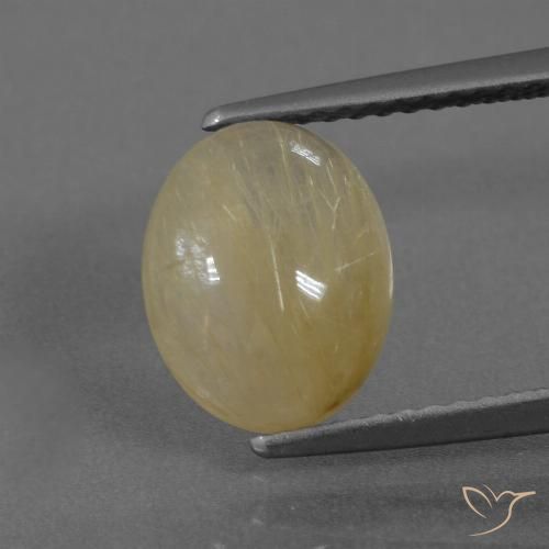 2.92ct 자연스러운 라이트 디종 옐로우 루틸 쿼츠, 타원형, 투명한
