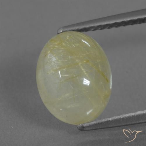 3.38ct 자연스러운 미디엄 옐로우 루틸 쿼츠, 타원형, 투명한