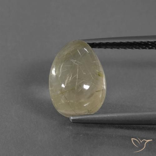 2.94ct 자연스러운 연노랑 루틸 쿼츠, 배 모양, 투명한