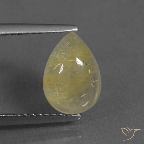 2.36ct 자연스러운 연노랑 루틸 쿼츠, 배 모양, 투명한