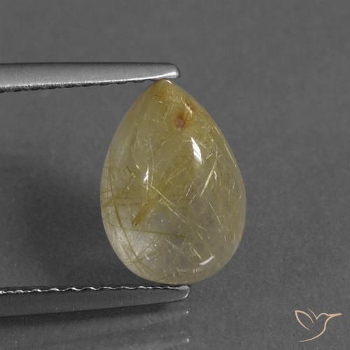 2.72ct 자연스러운 투스카니 옐로우 루틸 쿼츠, 배 모양, 투명한