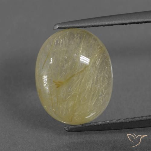 3.55ct 자연스러운 매우 밝은 디종 옐로우 루틸 쿼츠, 타원형, 투명한