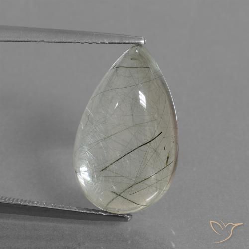 9.20ct 자연스러운 포함으로 지우기 루틸 쿼츠, 배 모양, 투명한