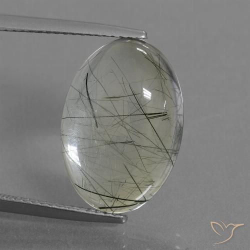 10.23ct 자연스러운 연한 초록색 루틸 쿼츠, 타원형, 투명한
