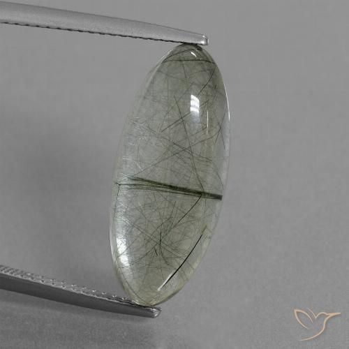 8.76ct 자연스러운 연한 초록색 루틸 쿼츠, 보석, 투명한