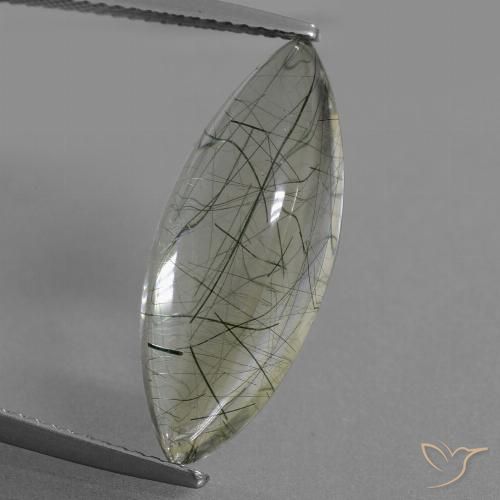 9.05ct 자연스러운 연한 초록색 루틸 쿼츠, 보석, 투명한