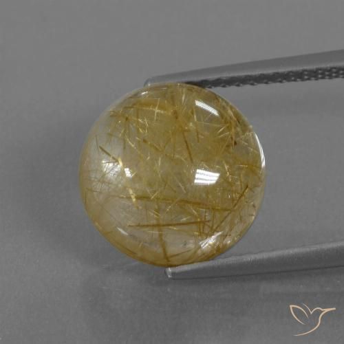 5.64ct 자연스러운 매우 밝은 황금빛 갈색 루틸 쿼츠, 둥근, 투명한