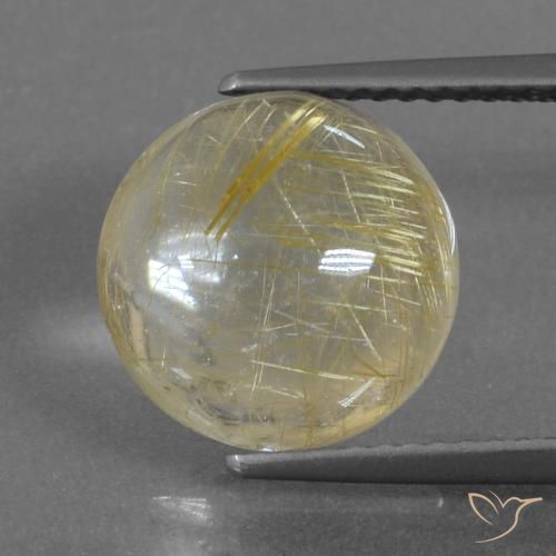 5.62ct 자연스러운 연노랑 루틸 쿼츠, 둥근, 투명한