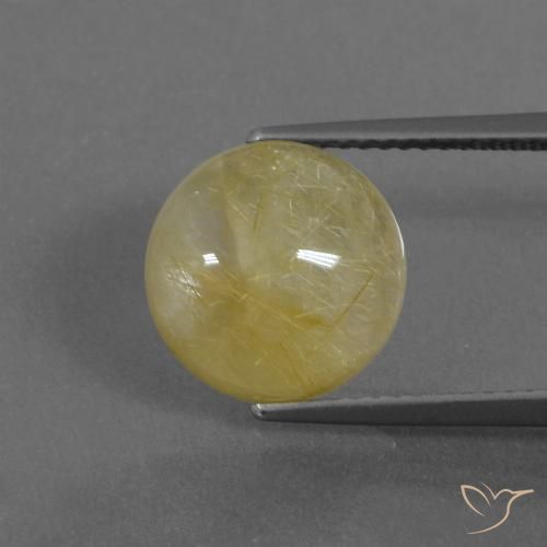 5.12ct 자연스러운 미디엄 골드 루틸 쿼츠, 둥근, 투명한