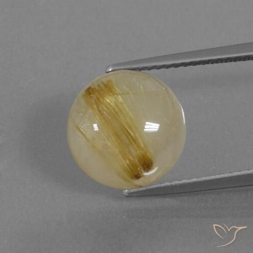 5.23ct 자연스러운 미디엄 골드 루틸 쿼츠, 둥근, 투명한