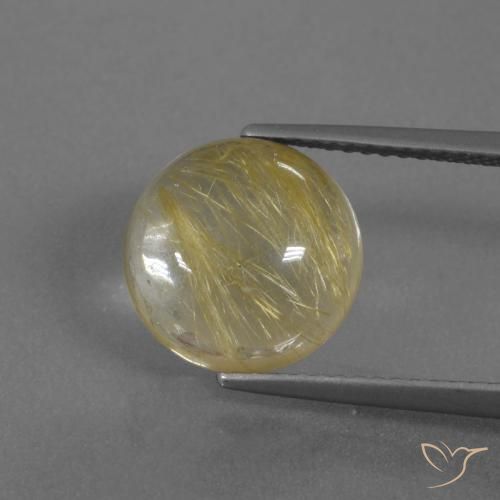 4.55ct 자연스러운 흙빛 노란색 루틸 쿼츠, 둥근, 투명한