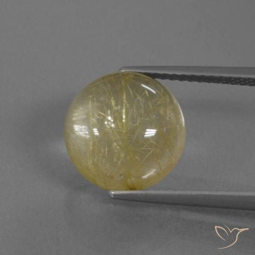 5.55ct 자연스러운 흙빛 노란색 루틸 쿼츠, 둥근, 투명한