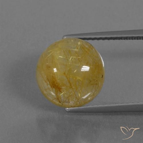 6.61ct 자연스러운 디종 옐로우 루틸 쿼츠, 둥근, 투명한