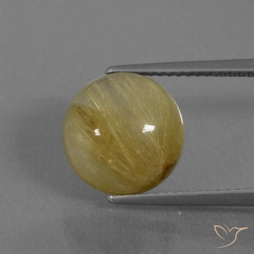 6.04ct 자연스러운 브라이트 골드 루틸 쿼츠, 둥근, 투명한