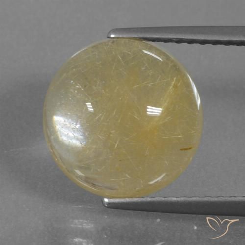 4.81ct 자연스러운 라이트 디종 옐로우 루틸 쿼츠, 둥근, 투명한