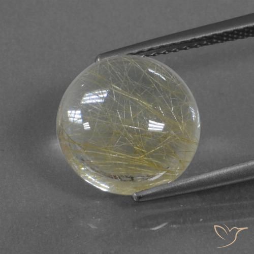 4.89ct 자연스러운 매우 밝은 황금빛 갈색 루틸 쿼츠, 둥근, 투명한