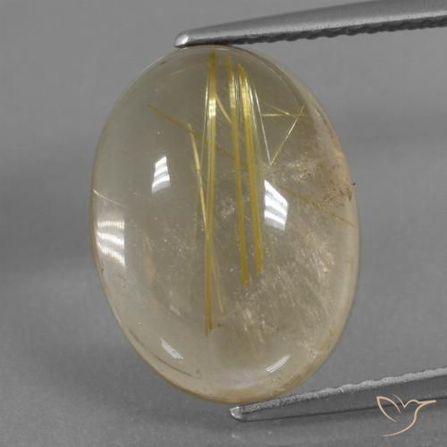 8.09ct 자연스러운 흙빛 노란색 루틸 쿼츠, 타원형, 투명한