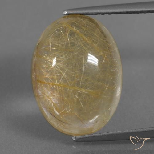 8.11ct 자연스러운 매우 밝은 황금빛 갈색 루틸 쿼츠, 타원형, 투명한