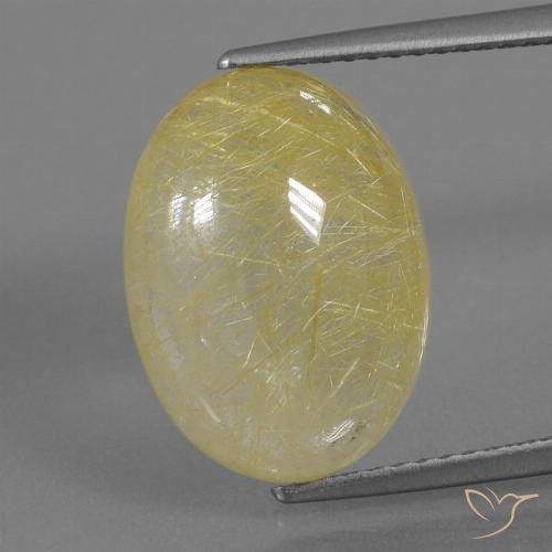 8.12ct 자연스러운 따뜻한 노란색 루틸 쿼츠, 타원형, 투명한
