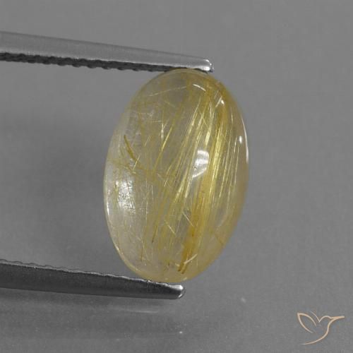 3.91ct 자연스러운 흙빛 노란색 루틸 쿼츠, 타원형, 투명한