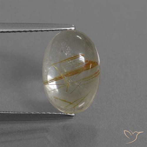 4.92ct 자연스러운 연노랑 루틸 쿼츠, 타원형, 투명한