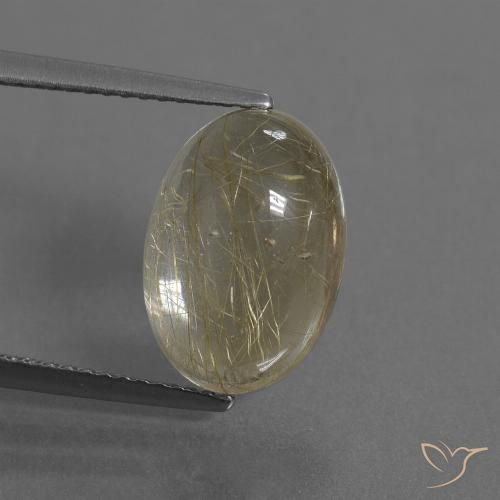 5.19ct 자연스러운 매우 밝은 황금빛 갈색 루틸 쿼츠, 타원형, 투명한
