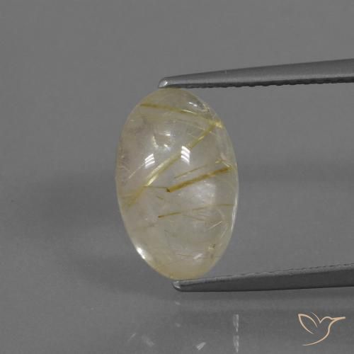 3.20ct 자연스러운 연노랑 루틸 쿼츠, 타원형, 투명한