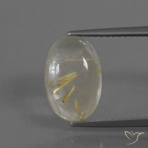 3.68ct 자연스러운 연노랑 루틸 쿼츠, 타원형, 투명한