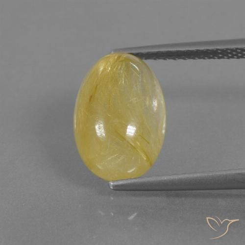 3.53ct 자연스러운 옅은 노랑 루틸 쿼츠, 타원형, 투명한