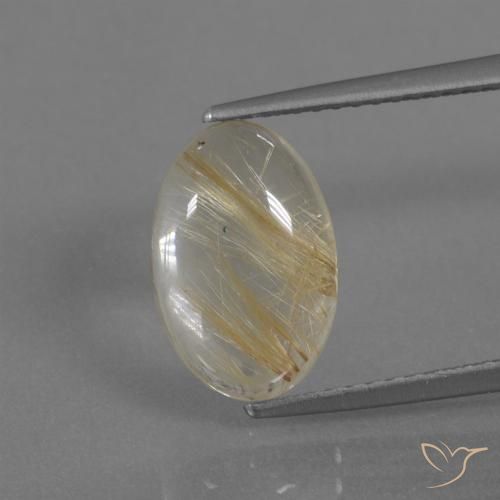 3.25ct 자연스러운 연노랑 루틸 쿼츠, 타원형, 투명한