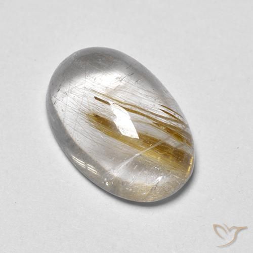 3.92ct 자연스러운 흙빛 노란색 루틸 쿼츠, 타원형, 투명한
