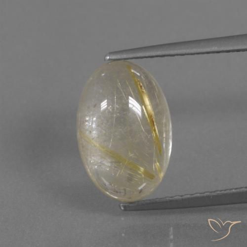 3.92ct 자연스러운 투스카니 옐로우 루틸 쿼츠, 타원형, 투명한